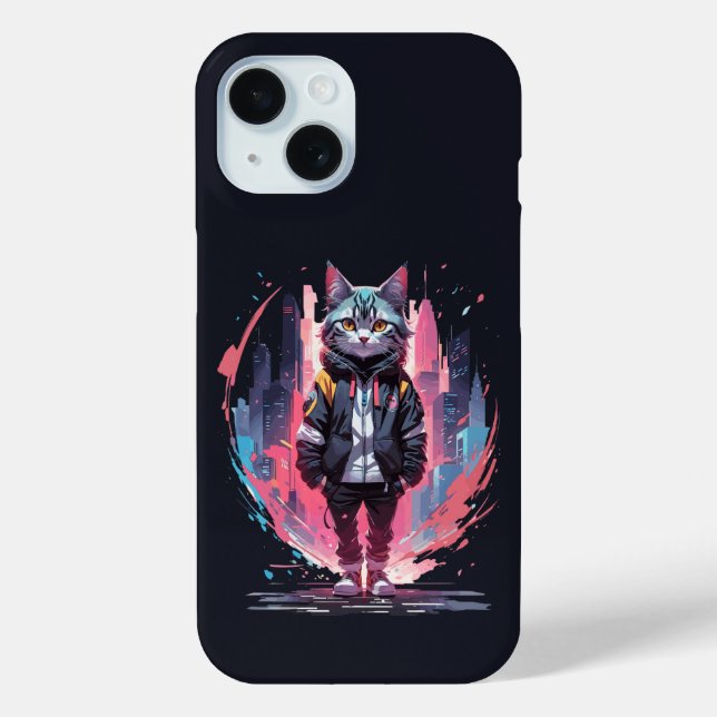 Funda De Case-Mate Para iPhone Diseño de felino estilizado (Reverso )
