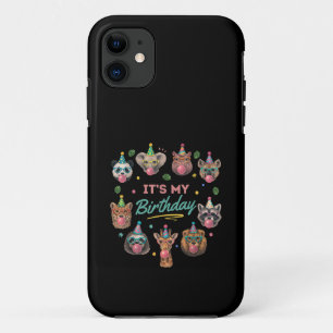 Funda Para iPhone 11 Diseño de fiesta de cumpleaños de animales salvaje