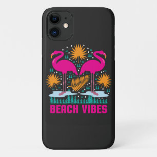 Funda Para iPhone 11 Diseño de Flamencos Rosas Beach Vibes