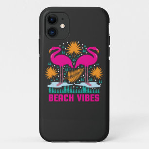 Funda Para iPhone 11 Diseño de Flamencos Rosas Beach Vibes