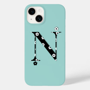 Funda Para iPhone 14 De Case-Mate diseño de flor con la letra N