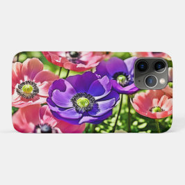 Funda Para iPhone 11 Pro Diseño de floraciones de anémona vibrante de prima