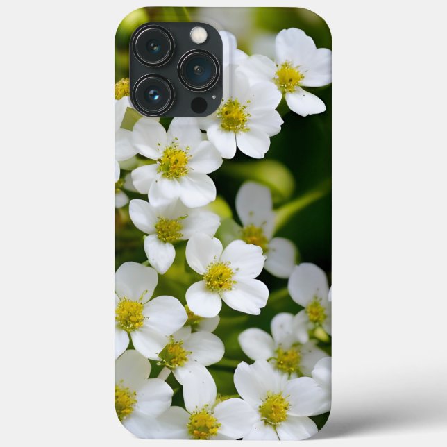 Funda De Case-Mate Para iPhone Diseño de flores blancas pequeñas (Reverso )