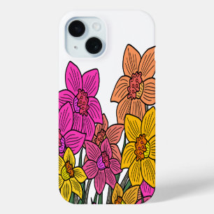 Funda Para iPhone 15 Diseño de flores de Daffodils coloridas