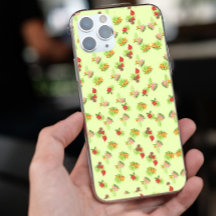 Diseño de flores exóticas rojas y rosas en verde