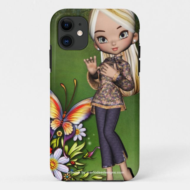 Funda De Case-Mate Para iPhone Diseño de flores hermosas Chicas asiáticas 6 (Reverso)