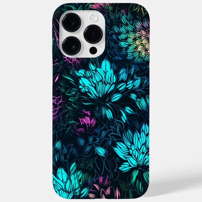 FUNDA DE Case-Mate PARA iPhone DISEÑO DE FLORES LUMINOSO A MEDIANOCHE (Reverso)