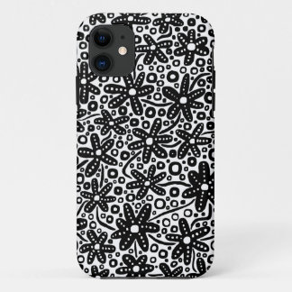 Funda Para iPhone 11 Diseño de flores - Negro en blanco.pdf