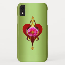 Funda Para iPhone XR Diseño de flores orgánicas y corazón musical