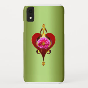 Funda Para iPhone XR Diseño de flores orgánicas y corazón musical