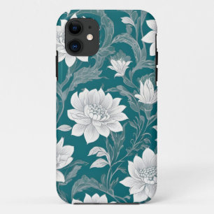 Funda Para iPhone 11 Diseño de flores orientales blancas