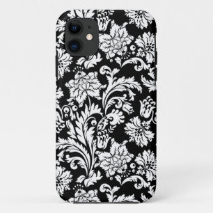 Funda Para iPhone 11 Diseño De Flores Vintage En Blanco Y Negro