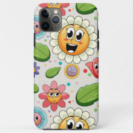 Funda Para iPhone 11 Pro Max Diseño de fondo inmaculado con flores coloridas