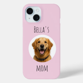 Funda Para iPhone 15 Diseño de foto y nombre de mamá de perro personali