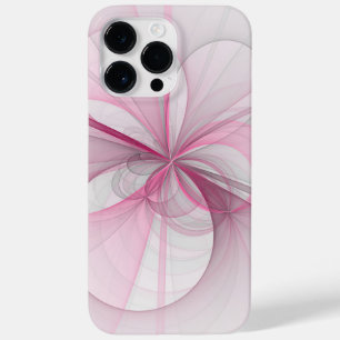 Funda Para iPhone 14 Pro Max De Case-Mate Diseño de fractal gris rosa claro abstracto modern