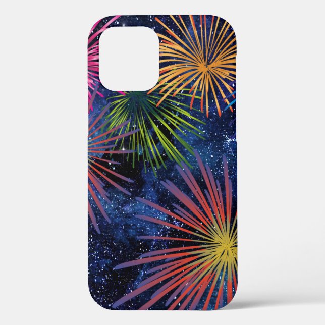 Funda De Case-Mate Para iPhone Diseño de fuegos artificiales en fondo de cielo os (Reverso )