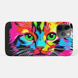 Funda Para iPhone 11 Pro Diseño de gato colorido
