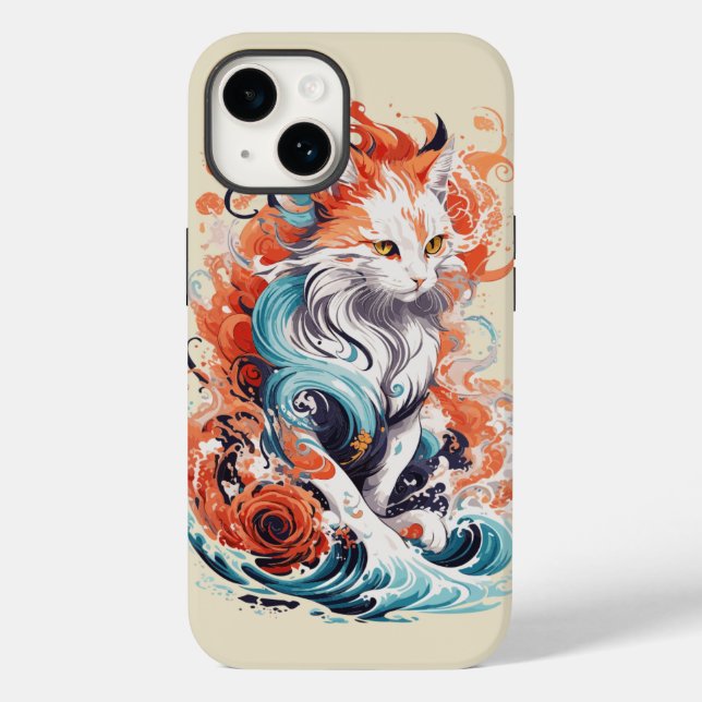 Funda De Case-Mate Para iPhone Diseño De Gatos Cuadros En Estilo Neotradicional (Reverso )