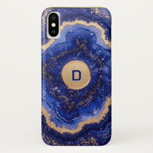 Funda Para iPhone X Diseño de geoda abstracta con acentos de oro rosa