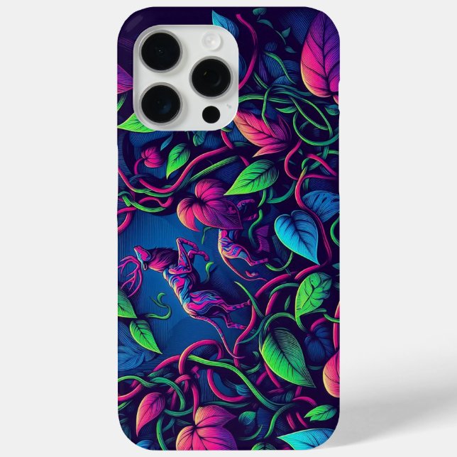 Funda De Case-Mate Para iPhone Diseño de graffiti de luz negra (Reverso )