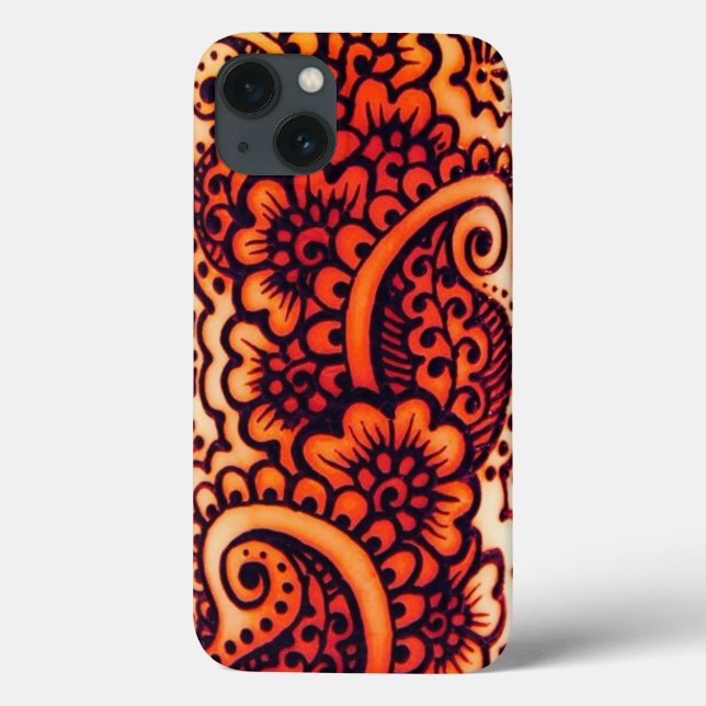 Funda De Case-Mate Para iPhone Diseño de Henna (Reverso)