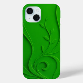 Funda Para iPhone 15 Diseño de hoja minimalista verde