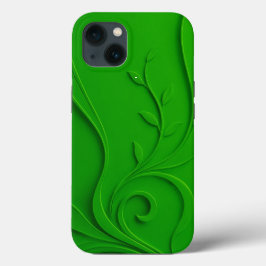 Funda Para iPhone 13 Diseño de hoja minimalista verde