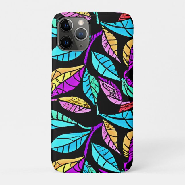 Funda De Case-Mate Para iPhone Diseño de Hojas de Vidrio Teñido (Reverso)
