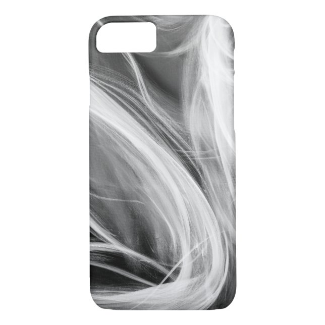 Funda De Case-Mate Para iPhone diseño de humo giratorio blanco sobre negro (Reverso)