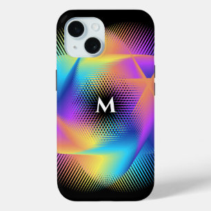 Funda Para iPhone 15 Diseño de ilusión óptica con gradiente de neón de 