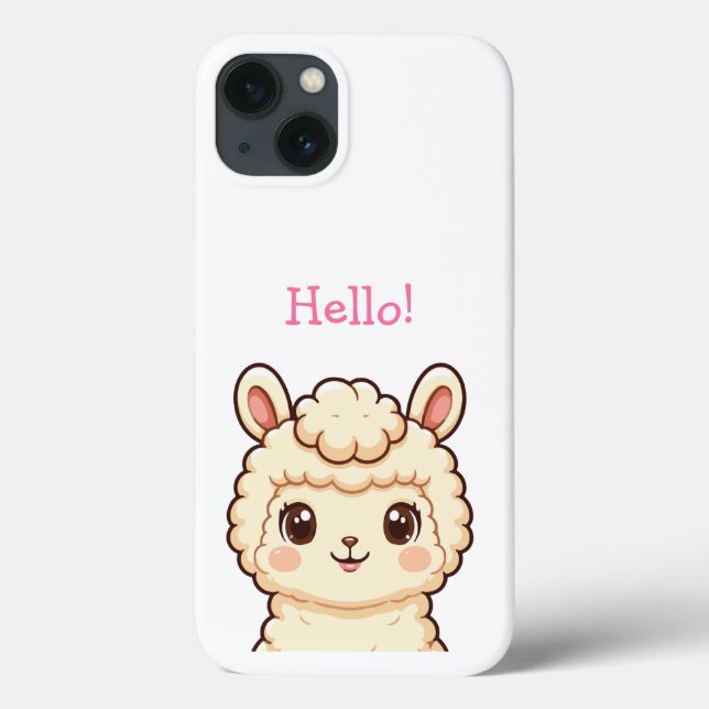 Funda De Case-Mate Para iPhone Diseño de ilustración de llama linda (Reverso)