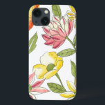 Funda Para iPhone 13 Diseño de jardines florales con fondo blanco<br><div class="desc">Este jardín florido presenta unos colores llamativamente brillantes y un fondo blanco pálido,  lo que hace que las flores se destaquen aún más. Un cuadro asombroso que puede traer color y belleza a cualquier habitación. ¡Compre usted mismo o dáselo a un ser querido como regalo!</div>