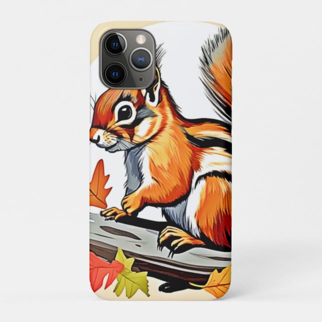 Funda De Case-Mate Para iPhone Diseño de la ardilla otoñal (Reverso)