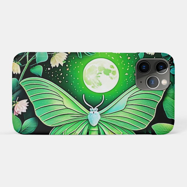 Funda De Case-Mate Para iPhone Diseño de la flor de mariposa lunar (Reverso (horizontal))