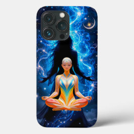Funda Para iPhone 13 Pro Diseño de la mujer meditativa centrada en la energ