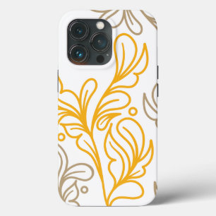 Funda Para iPhone 13 Pro Diseño de Leaf Boho Dorado