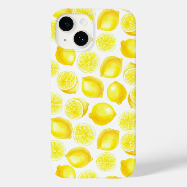 Funda De Case-Mate Para iPhone Diseño de limones acuarelas (Reverso )