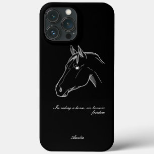 Funda Para iPhone 13 Pro Max Diseño de líneas minimalistas para caballos