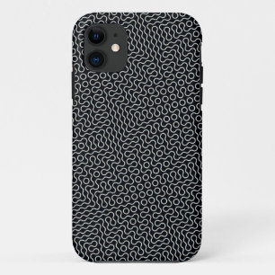 Funda Para iPhone 11 Diseño de líneas onduladas en blanco y negro