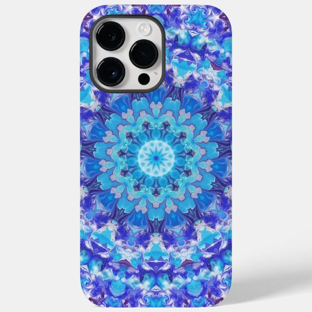 Funda De Case-Mate Para iPhone Diseño de Mandala azul (Reverso )