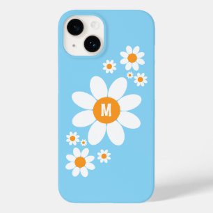 Funda Para iPhone 14 De Case-Mate Diseño de margarita blanca simple y lindo inicial