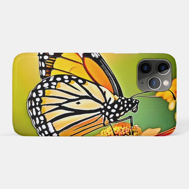 Funda De Case-Mate Para iPhone Diseño de mariposa monarca (Reverso (horizontal))