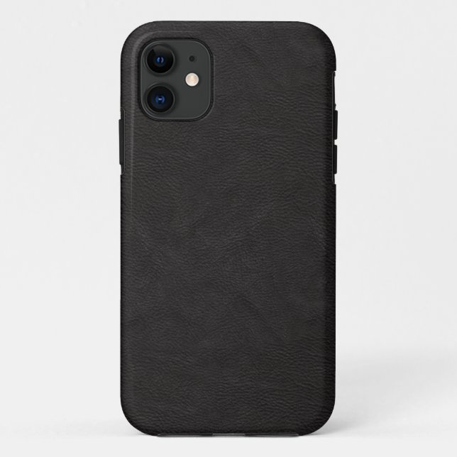 Funda De Case-Mate Para iPhone Diseño de Materia de Cuero Negro (Reverso)