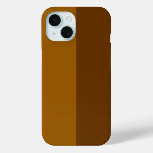 Funda Para iPhone 15 Diseño de medias partes marrón oscuro claro