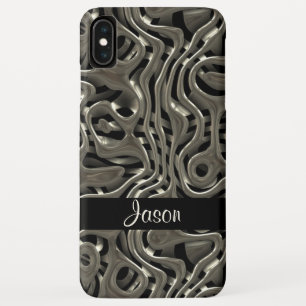 Funda Para iPhone XS Max diseño de metal 3D con nombre personalizado