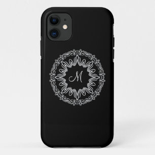 Funda Para iPhone 11 Diseño de monograma decorativo personalizado