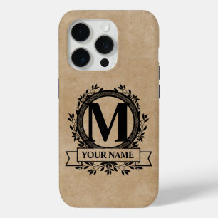 Funda Para iPhone 15 Pro Diseño de monograma floral