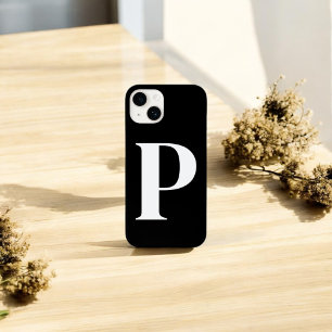 Funda Para iPhone 14 De Case-Mate Diseño de monograma personalizado inicial blanco n