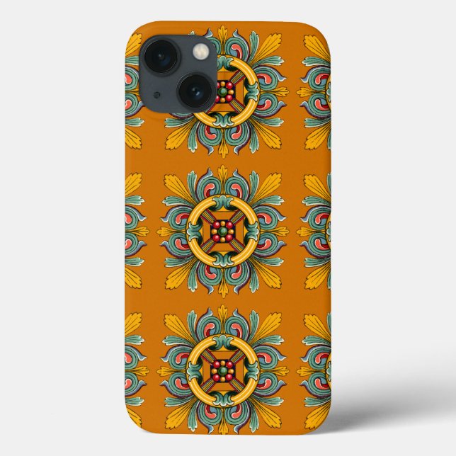 Funda De Case-Mate Para iPhone Diseño de mosaicos victorianos de Marigold (Reverso)