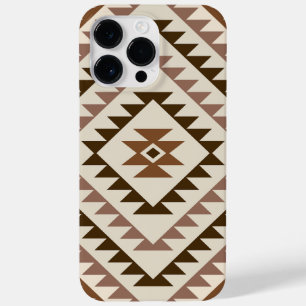 Funda Para iPhone 14 Pro Max De Case-Mate Diseño de Motivo de Diamante Azteca Marrones+Crema